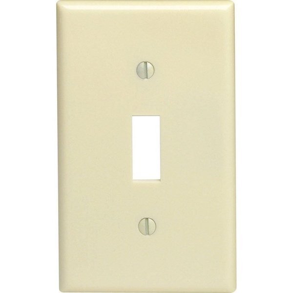 Ivory 1 gang Thermoset Plastic Toggle Wall Plate, Leviton, Mfr#: 86001-000
